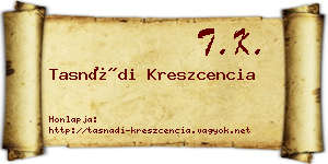 Tasnádi Kreszcencia névjegykártya